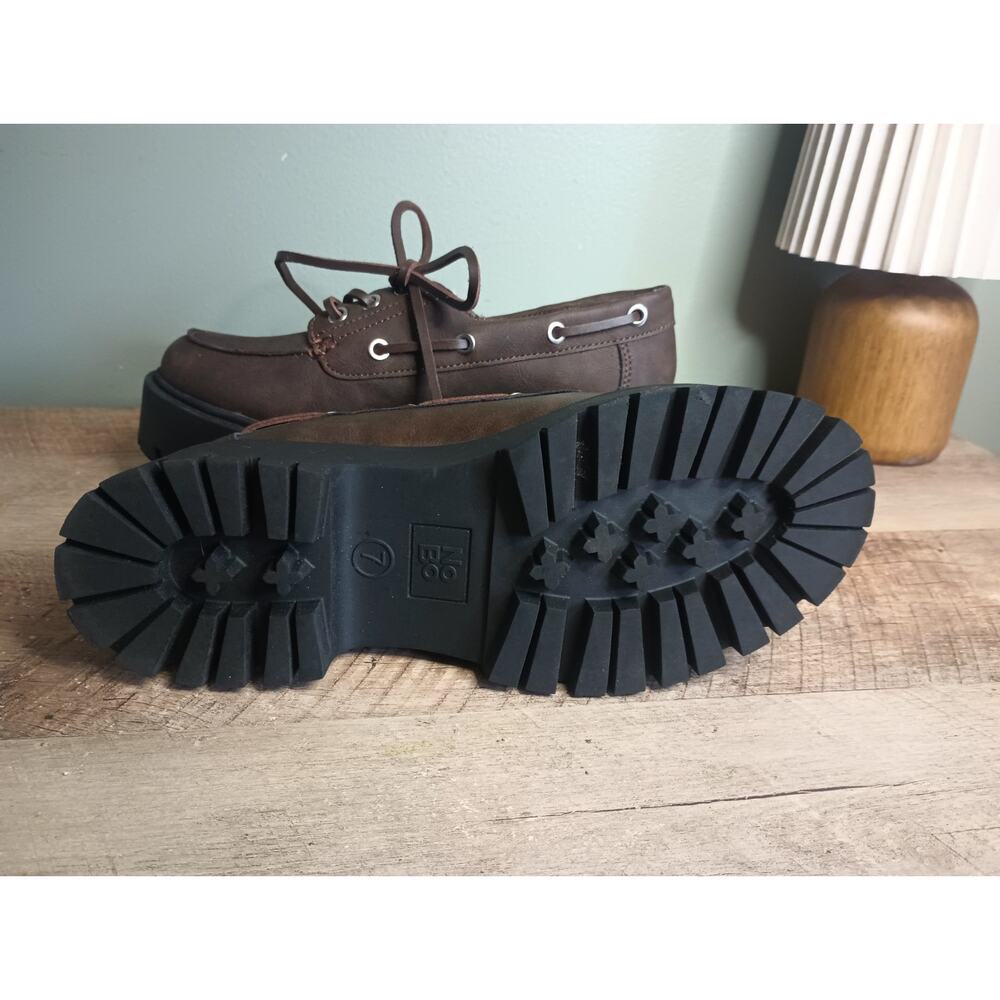 No Boundaries Womens Chunky Platform Oxford Shoes 7 Brown Grunge Academia - Picture 10 of 10
